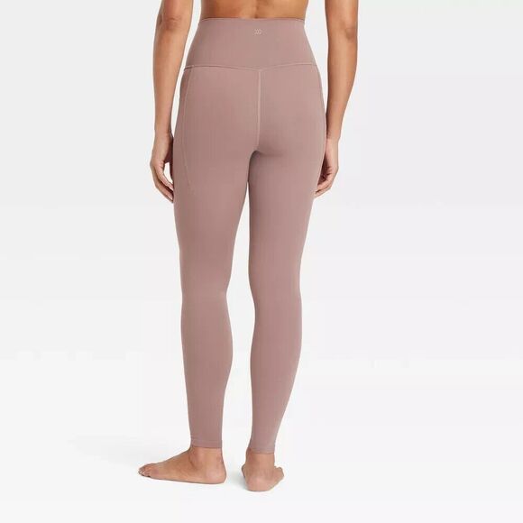 Womens Soft Ultra High-Rise Pocketed Leggings All in Motion ( Sz-XS) Light Brown - Picture 3 of 6